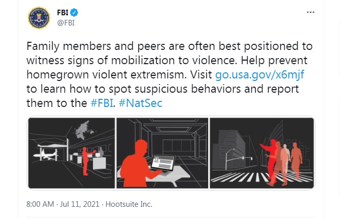 FBI Encourages Americans to Rat On Their Friends And Family to Prevent 'Extremism'