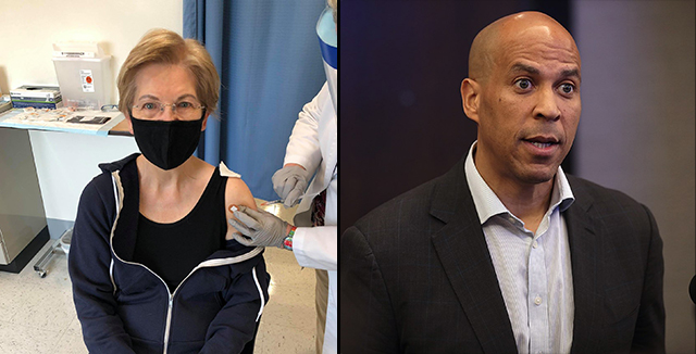 Triple-Vaxxed Senators Elizabeth Warren And Cory Booker Catch Symptomatic Covid [UPDATE: Triple Vaxxed House Rep, Too]