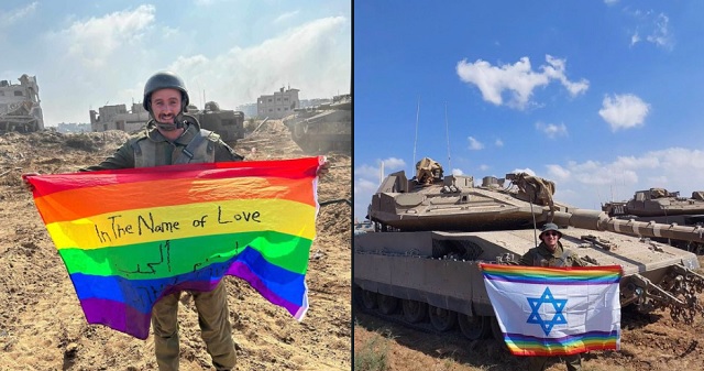 Israeli Invaders Fly “LGBTQ+” Pride Flag in Gaza Israeli Invaders Fly “LGBTQ+” Pride Flag in Gaza